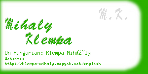 mihaly klempa business card
